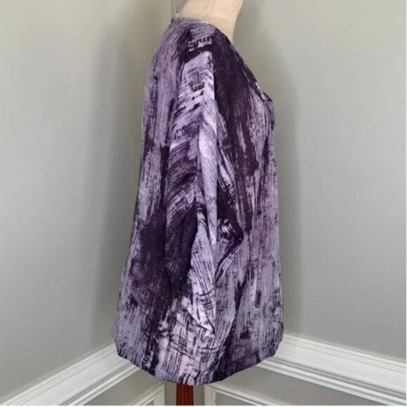 MICHAEL Michael Kors Women's Boho V-Neck Abstract Print Blouse Size Large - Picture 5 of 14